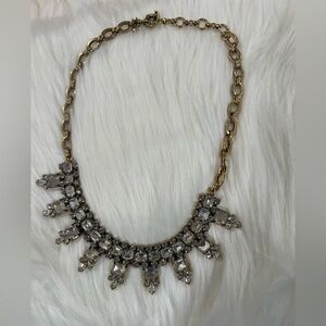 Gold and  Faux Gemstone Statement Necklace. J Crew